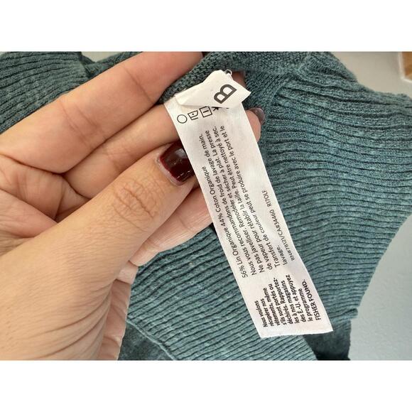 Eileen Fisher Organic Asymmetrical Green Top, Women's Small - Picture 5 of 7